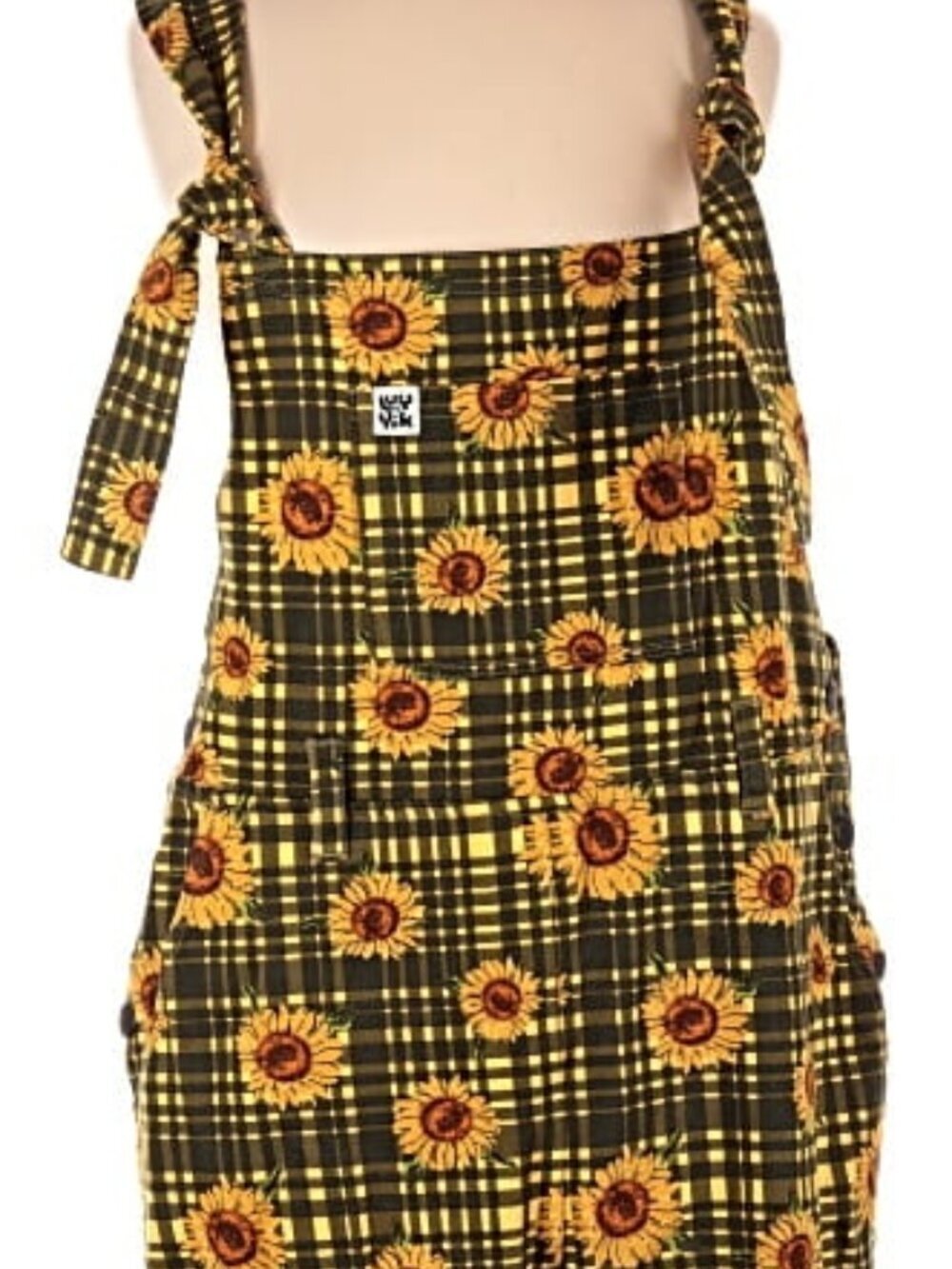Lucy & Yak Easton Dungarees Green Sunday Sunflowers Print UK 16 NWT - Picture 5 of 7